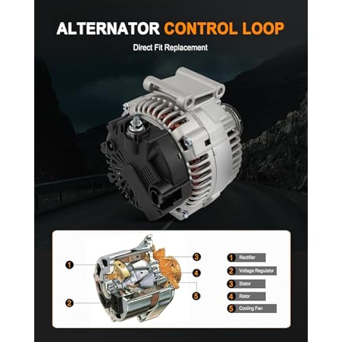 ASAPE 11947 High Output Replacement New Alternator Fit for 2007-2009 for Mercedes-Benz E320 3.0L 2009 for Mercedes-Benz ML320 3.0L 2008-2009 for Mercedes-Benz R320 3.0L - Image 3