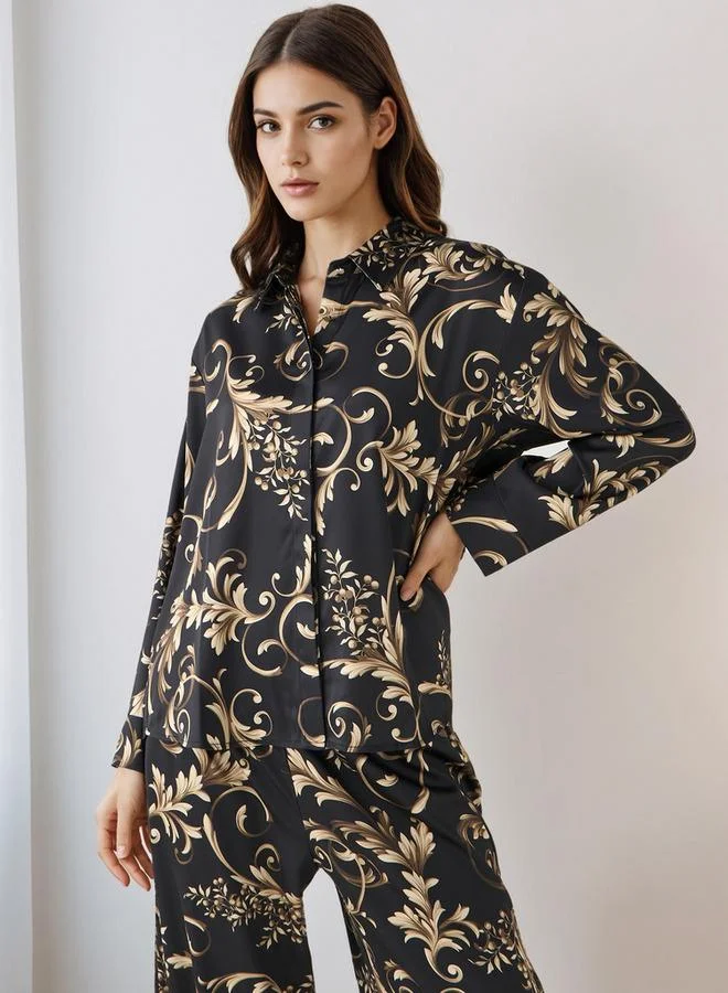 سبلاش فيڤ طقم بلوزة وبنطلون واسع الساقين