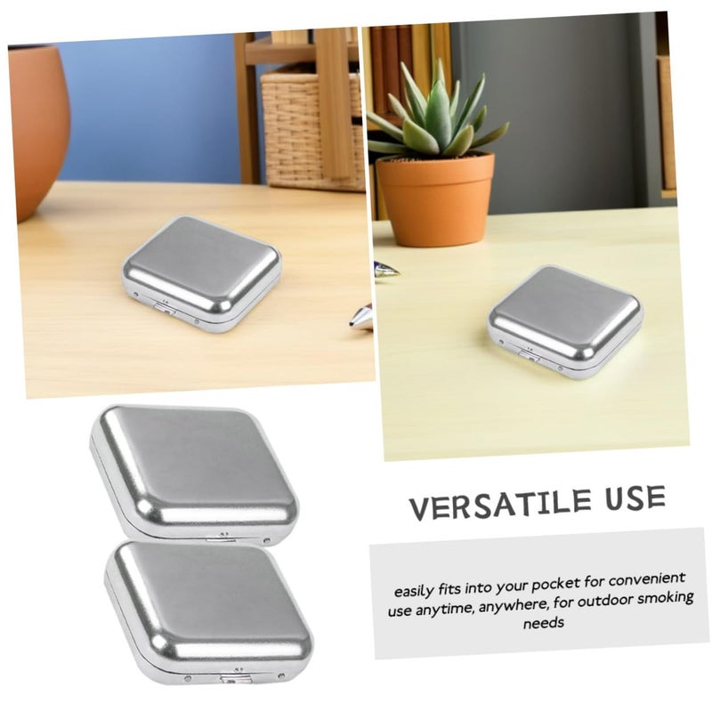 Portable Stainless Steel Mini Ashtray with Lid Windproof Pocket Travel Car Outdoor Use - Image 4