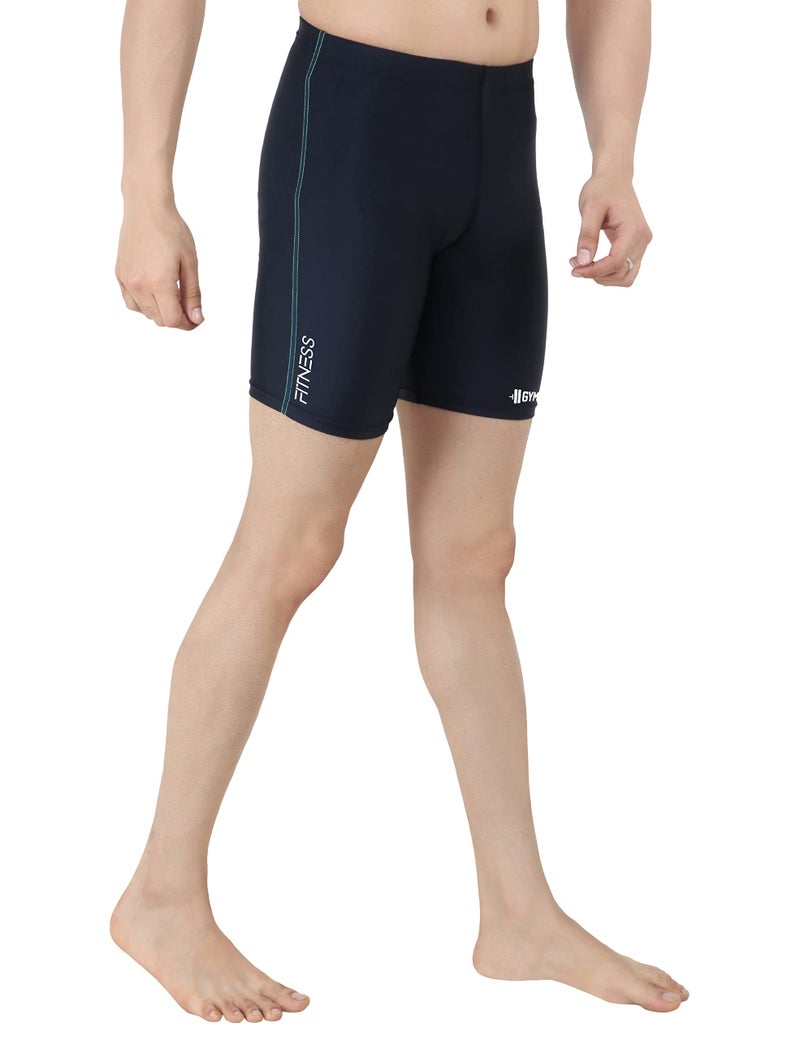 GYMIFIC Gym Compression Men's Skin Tight Shorts with Mobile Pocket for Gym, Running, Cycling, Basketball, Cricket, Yoga, Tennis, Badminton & Many More Sports Shorts Pant for Men (xx-Large, Navy) - Image 2