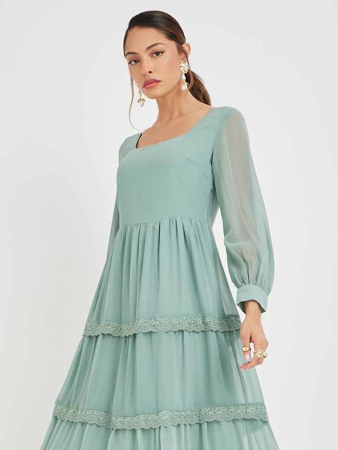 Styli Tiered Chiffon Dress - Image 2