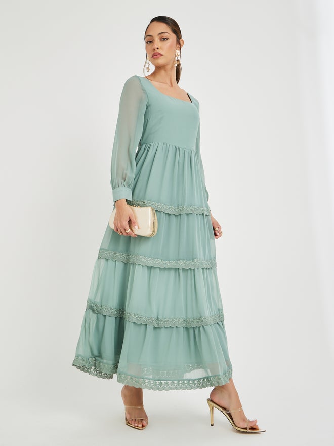 Styli Tiered Chiffon Dress - Image 1