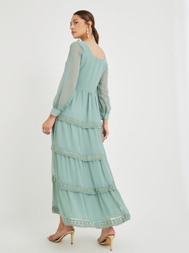 Styli Tiered Chiffon Dress - Image 4