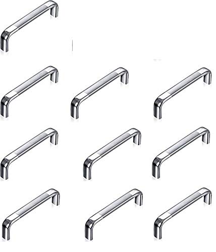 HH Stainless Steel Chrome Finish Oval D DrawerCabinet Handles 8 Inch Pack of 10