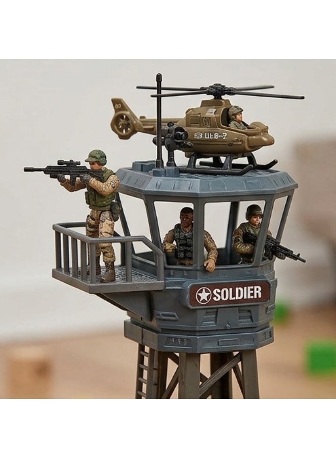 Soldier Force Stealth Combat Jet Playset with Military Base and Action Figures - Image 2