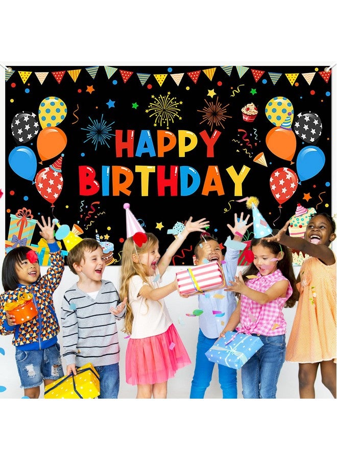 افيزانو لافتة عيد ميلاد سعيد ملونة بألوان قوس قزح وخلفية عيد ميلاد سعيد وحفلات عيد ميلاد سعيد وديكورات داخلية وخارجية للأولاد والبنات 70.8 × 43.3 بوصة - Image 4