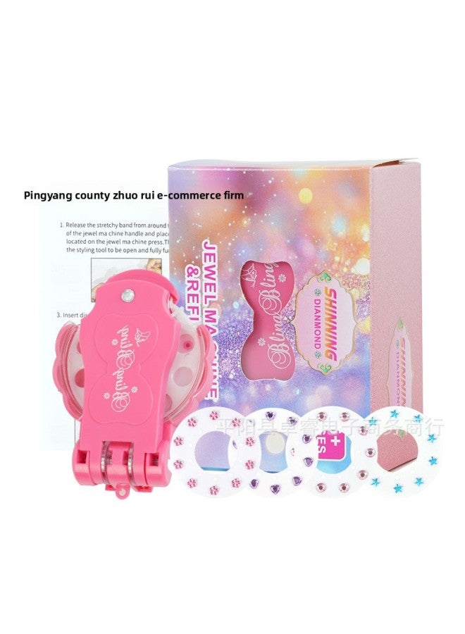 Kidsren's Hair Accessories Toys Girls Handmade DIY Diamond Clothes Pants Flash Diamond Magician Bling Nail Drill Machine