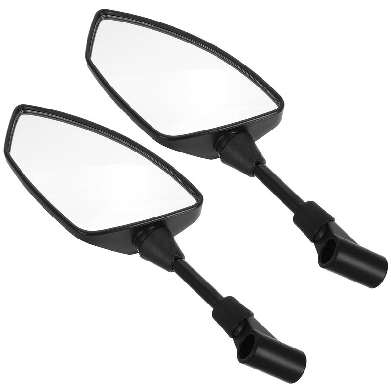 Universal Motorcycle Side Mirrors 2pcs Replacement For Scooter Handlebars Black - Image 2