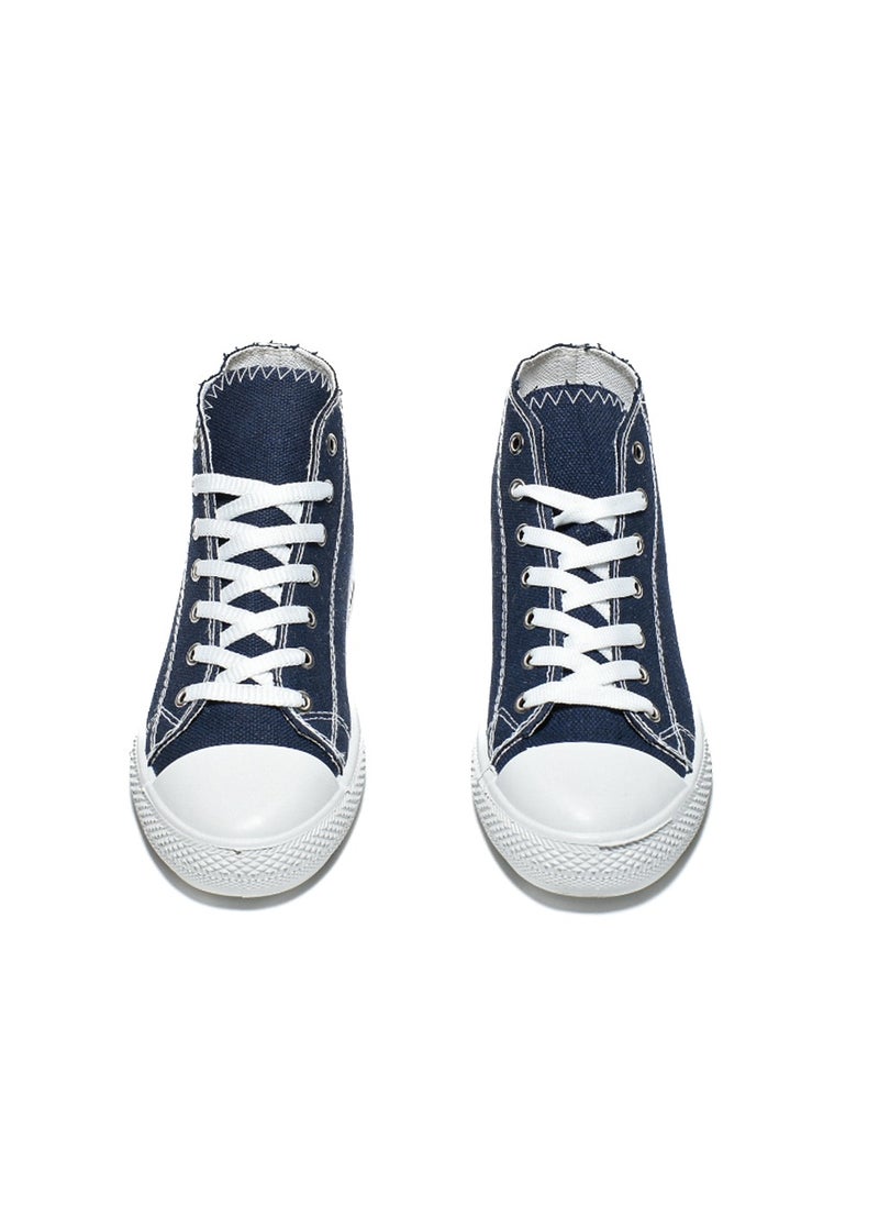 Desert - Basic Lace-Up Knit Flat Sneakers For Women - Image 1