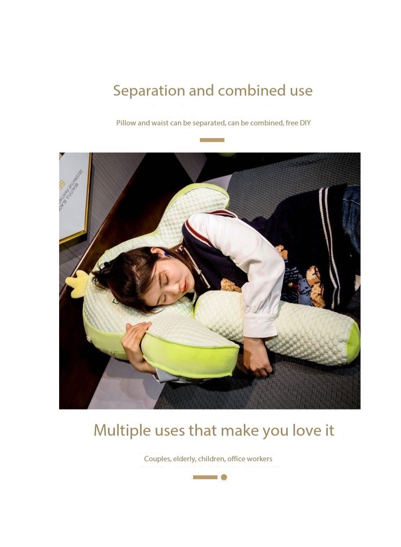 Reading Pillow with Detachable Neck Roll & Arms - Backrest Pillow Memory Foam Bed Rest, Ergonomic Lumbar Support, Removable Washable Cover - Large Ultra-Comfy Cushion for Reading, Watching TV, Gaming in Bed/Couch（Siberian Husky-75*50cm）  - Image 5