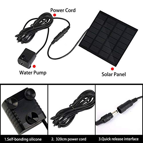 Hovico Solar Fountain - Panel Water Pump for Bird Bath Solar Panel Kit Outdoor Fountain for Outdoor Small Pond, Patio Garden and Fish Tank - Image 3