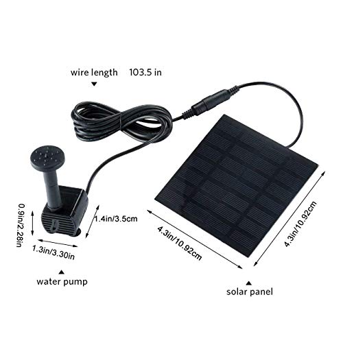 Hovico Solar Fountain - Panel Water Pump for Bird Bath Solar Panel Kit Outdoor Fountain for Outdoor Small Pond, Patio Garden and Fish Tank - Image 2