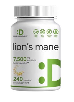 DEAL SUPPLEMENT Lions Mane Mushroom Supplement 7500Mg Per Serving 240Capsules  - Image 1