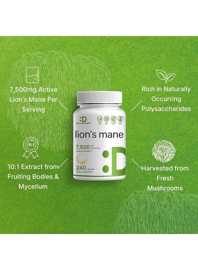 ملحق الصفقة مكمل فطر عرف الأسود 7500 مجم لكل جرعة، 240 كبسولة - Image 4