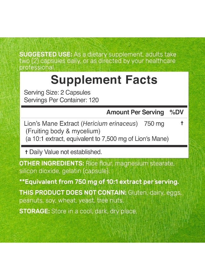 ملحق الصفقة مكمل فطر عرف الأسود 7500 مجم لكل جرعة، 240 كبسولة - Image 2