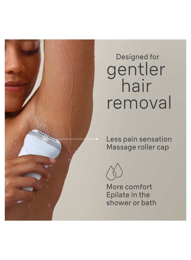 براون سيلك-إيبيل 7 سكين سبا 7-041 جهاز إزالة الشعر الرطب والجاف، رأس حلاقة، مشط تشذيب، غطاء تلامس البشرة، ضوء ذكي، حقيبة. + 4 إضافية - Image 5