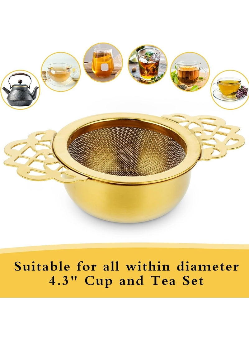 Oasisgalore 2Pcs Tea Strainer with Bowl, Small Fine Mesh Tea Strainers for Loose Tea, - Image 3