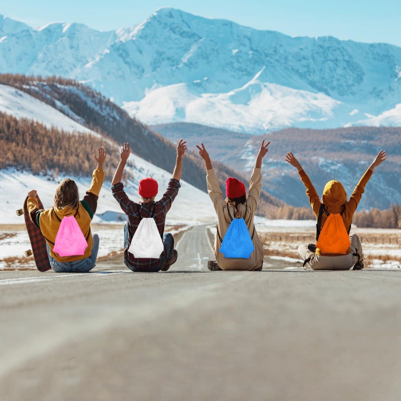 KUUQA 20 Pcs Drawstring Backpack Sport Bags String Bag Sack Cinch Gym Backpack Bulk for School Gym Sport or Travelingï¼ŒColorful - Image 5