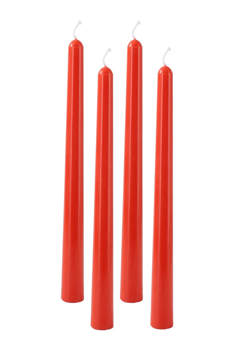 10 Inch Red Taper Candles, 4 Packs Unscented Candlesticks for Dinner, Wedding, Valentine’s Day and Home Decoration, Dripless and Smokeless, 8-10 Hours Burn - Image 1