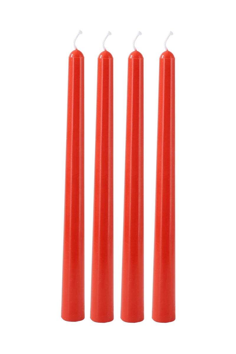 10 Inch Red Taper Candles, 4 Packs Unscented Candlesticks for Dinner, Wedding, Valentine’s Day and Home Decoration, Dripless and Smokeless, 8-10 Hours Burn - Image 2