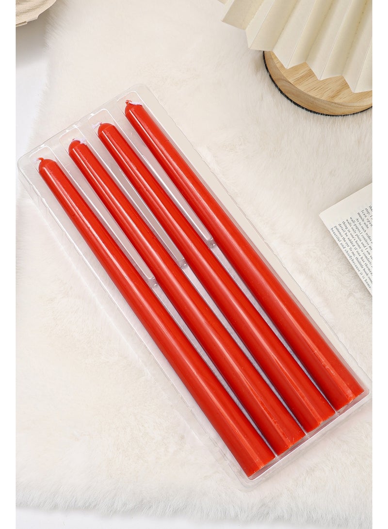 10 Inch Red Taper Candles, 4 Packs Unscented Candlesticks for Dinner, Wedding, Valentine’s Day and Home Decoration, Dripless and Smokeless, 8-10 Hours Burn - Image 3