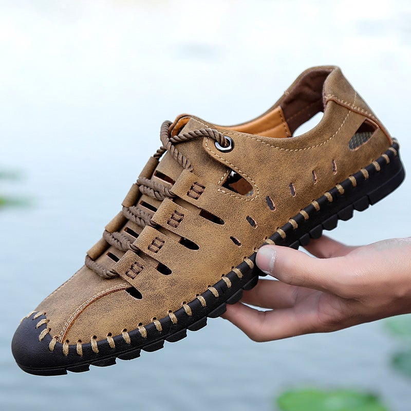 Sandals Men'S Spring New Men'S Hollow Sandals Hole Shoes Breathable Non-Slip Beach Shoes Men'S Large Size 8808 - Image 3