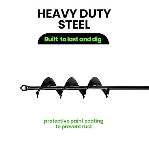 K-Brands Auger Drill Bit for Planting – 1.6 x 16 Inch - Garden Spiral Hole and Bulb Planter Tool for Umbrella Holes - Compatible with 3/8 Inch Hex Drive - Image 4