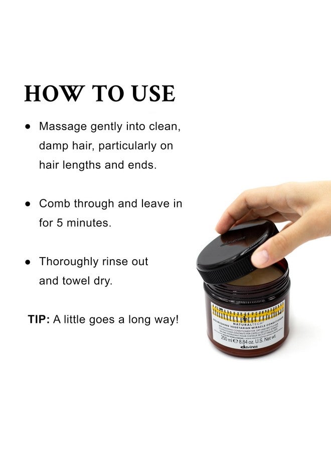 Davines Naturaltech NOURISHING Vegetarian Miracle Conditioner, Moisturize And Hydrate Brittle And Unstructured Hair, Add Softeness While Brightening, 8.84 oz. - Image 5