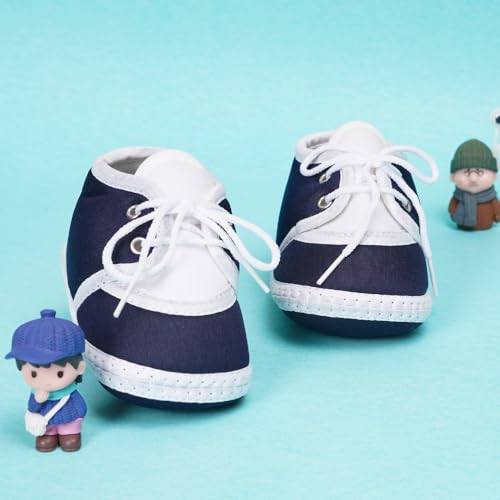 Neska Moda 6 To 12 Months Baby Boys & Baby Girls Cotton Lace Booties-(Blue)-BT2161 - Image 3