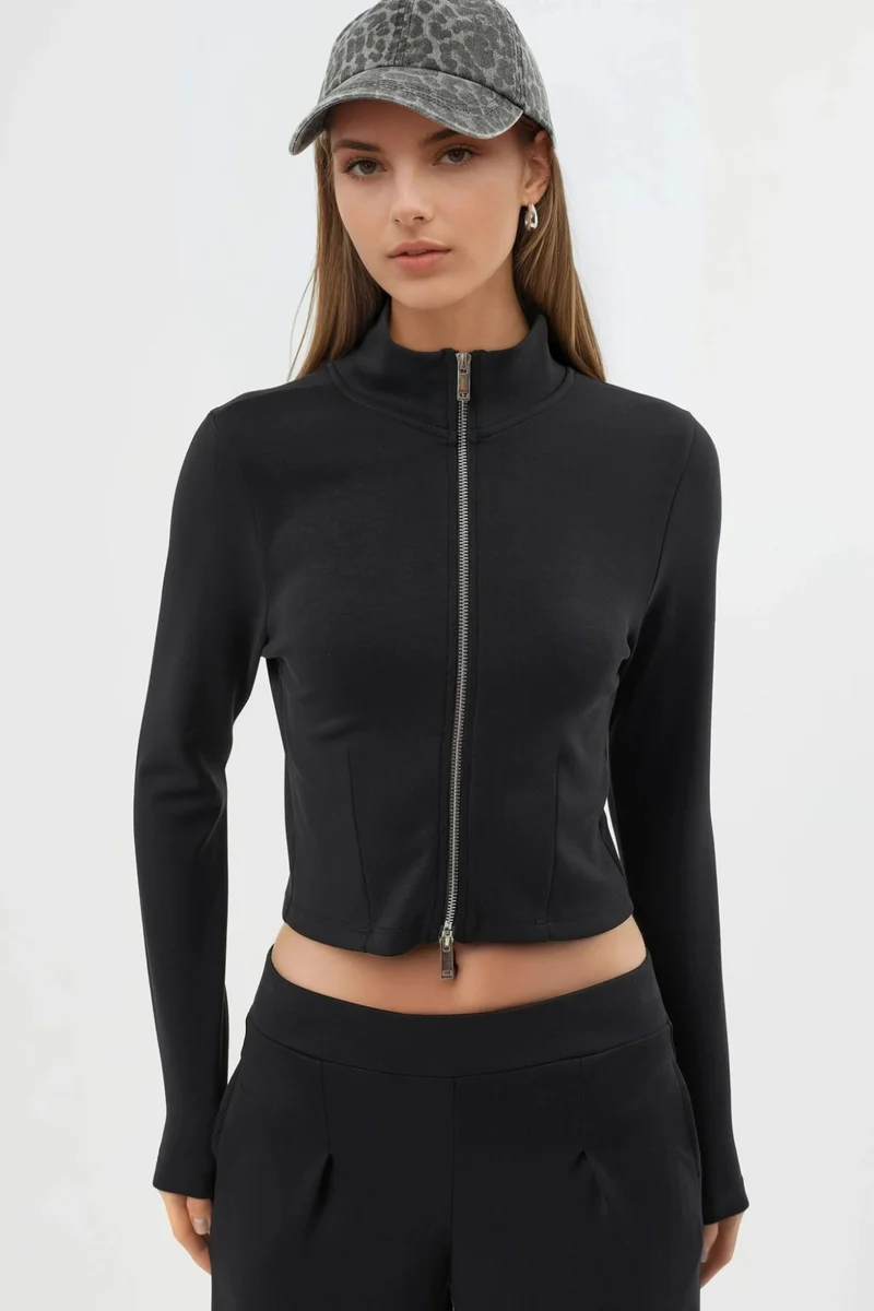 Busem BUSEM Fitted Knitted Jacket with Zipper Closure