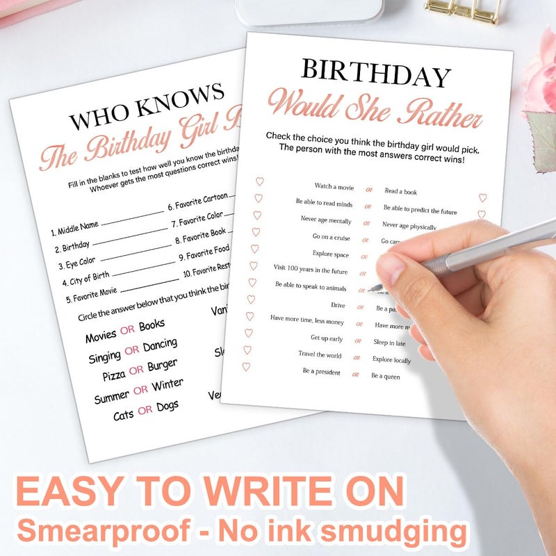 BirtDerr Birthday Party Decoration- Who Knows The Birthday Girl Best-Set of 2 Birthday supplies for 20 guests,Birthday Cards Set -20 Cards,Sweet Party Supplies - Image 4