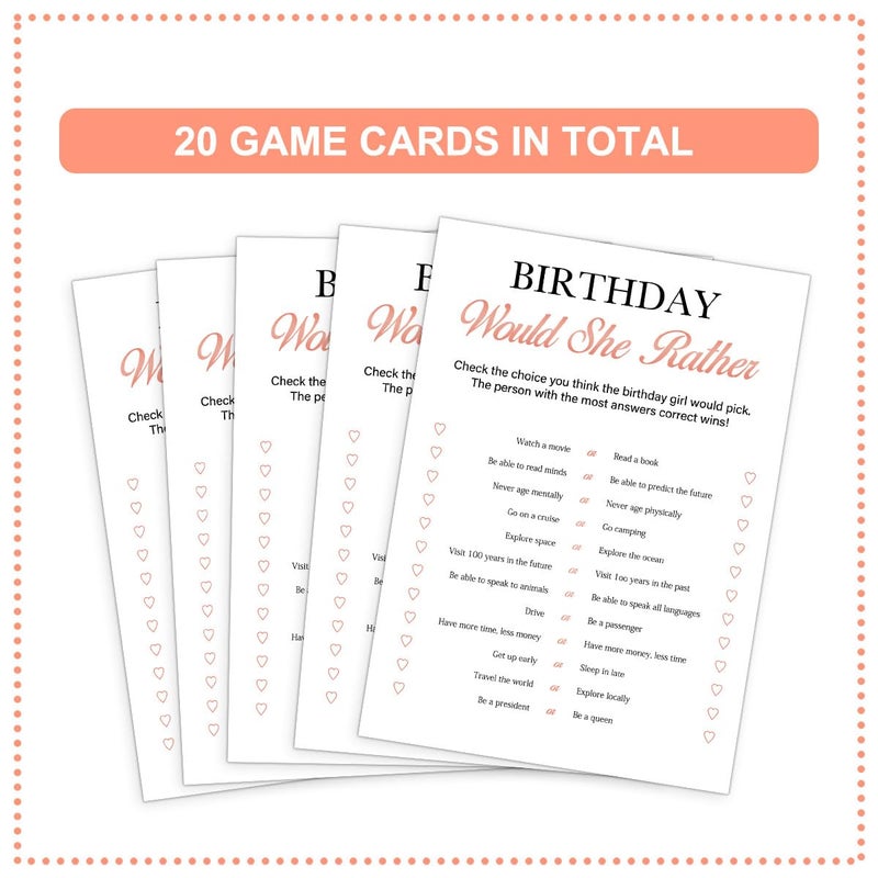 BirtDerr Birthday Party Decoration- Who Knows The Birthday Girl Best-Set of 2 Birthday supplies for 20 guests,Birthday Cards Set -20 Cards,Sweet Party Supplies - Image 3
