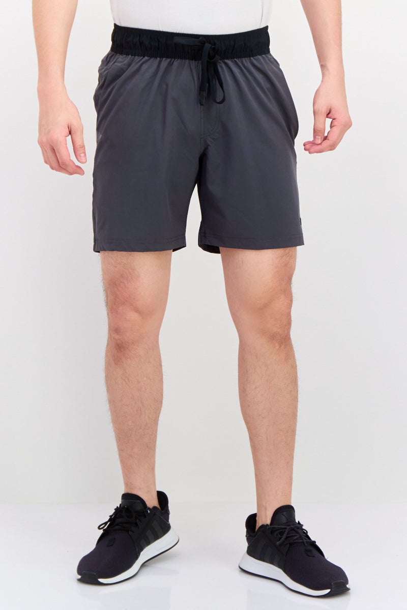 Legend Men Sportswear Fit 7 Inseam Drawstring Training Shorts, Grey - Image 1