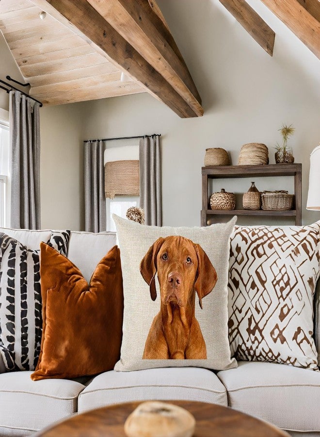 FELENIW Animal Pet Dog Beagle Dachshund Vizsla Throw Pillow Cover Cushion Case Cotton Linen Material Decorative 18" Square (6) - Image 4