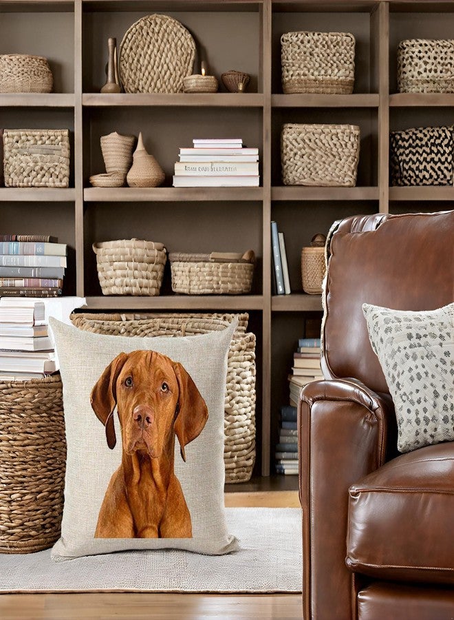 FELENIW Animal Pet Dog Beagle Dachshund Vizsla Throw Pillow Cover Cushion Case Cotton Linen Material Decorative 18" Square (6) - Image 3