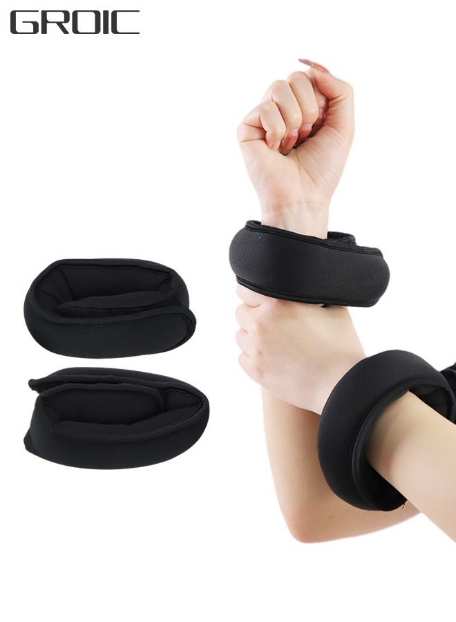 GROIC 2Pcs Ankle Weights Leg Arm Weights Wrist Weights Set with Adjustable Strap for Jogging, Gymnastics, Aerobics, Physical Therapy-1KG Pair  - Image 1