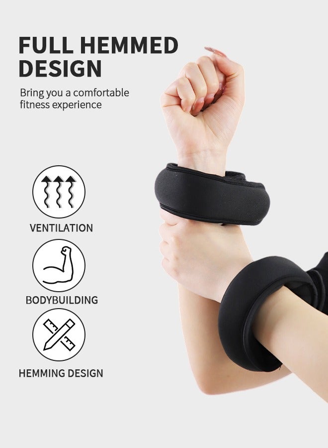GROIC 2Pcs Ankle Weights Leg Arm Weights Wrist Weights Set with Adjustable Strap for Jogging, Gymnastics, Aerobics, Physical Therapy-1KG Pair  - Image 3