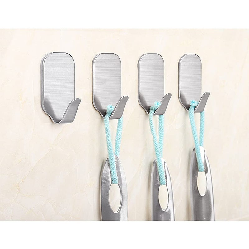 Kiemeu Small Self Adhesive Hooks for Hanging Heavy Duty Stick On Hooks for Wall Sticky Hooks, Pack of 10 - Image 2