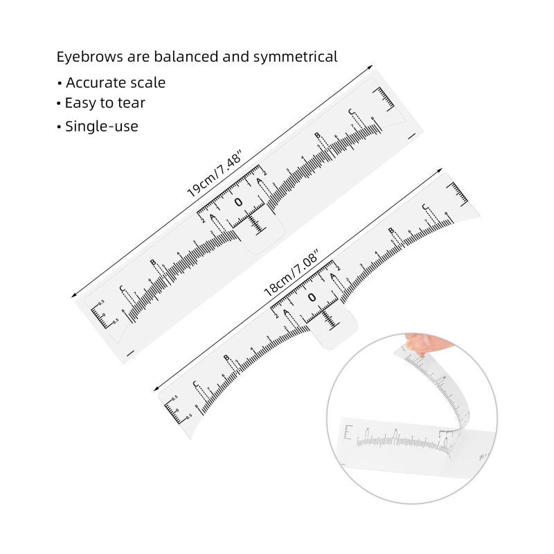 Eyebrow Ruler 50pcs Clear Precise Markings Disposable Stickers - Easy To Use Hygienic Design Eyebrow Shaping Tool for DIY Eyebrows Beginners And Home Use - Image 4