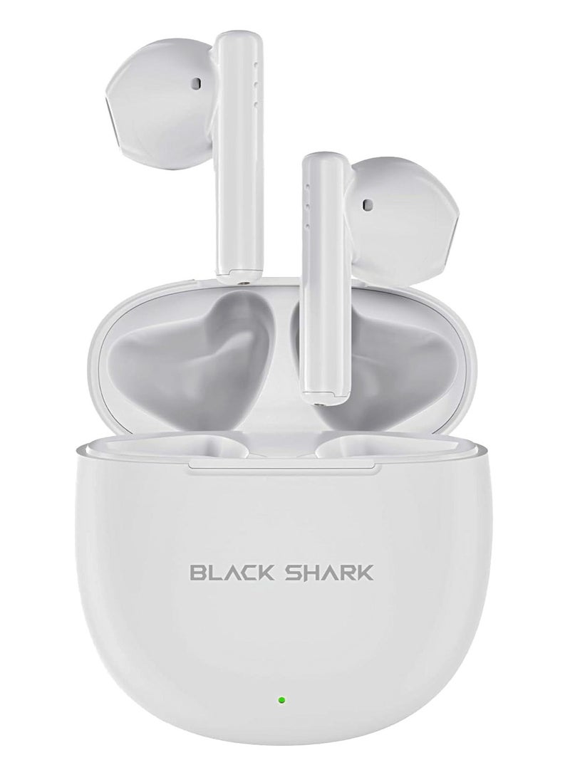 BLACK SHARK سماعة أذن بلوتوث لاسلكية بلاك شارك T9، تصميم خفيف الوزن، اتصال بلوتوث 5.3، وضع الألعاب منخفض الكمون، إلغاء الضوضاء النشط، عمر بطارية 40 ساعة ومقاومة للماء IPX4 - أبيض - Image 2