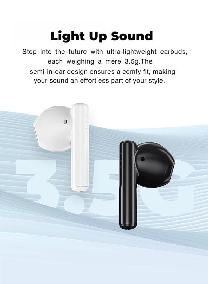 BLACK SHARK سماعة أذن بلوتوث لاسلكية بلاك شارك T9، تصميم خفيف الوزن، اتصال بلوتوث 5.3، وضع الألعاب منخفض الكمون، إلغاء الضوضاء النشط، عمر بطارية 40 ساعة ومقاومة للماء IPX4 - أبيض - Image 4