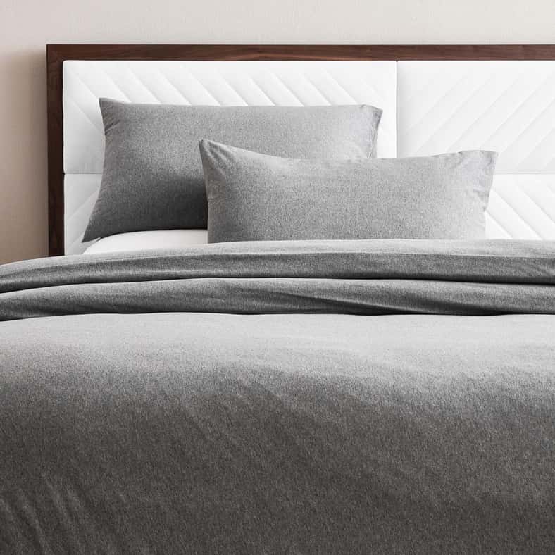 Pan Home Supersoft Heather Jersey 3-piece King Duvet Cover Set 230x220cm - Grey - Image 2