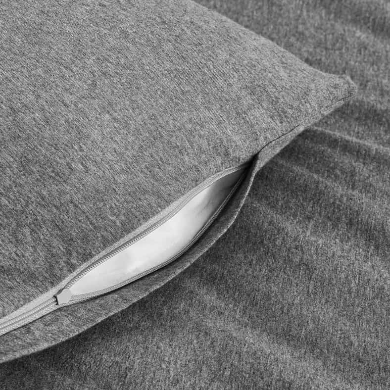 Pan Home Supersoft Heather Jersey 3-piece King Duvet Cover Set 230x220cm - Grey - Image 5