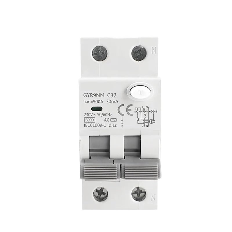 2P 40A 30mA RCBO Residual Current Circuit Breaker With Over Current Protection - Image 1