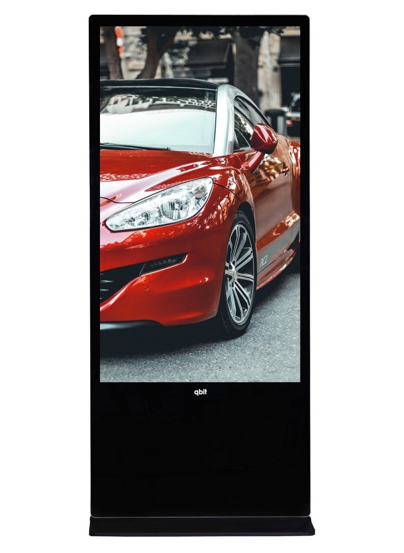qbit - 55 Inches Kiosk Interactive Outdoor Floor Standing Capacitive Touch 4K UHD, Cloud Control, HDMI/USB Port, LAN/Wifi, Embedded W10 Intel C i7 16Gb 256Gb - Image 1
