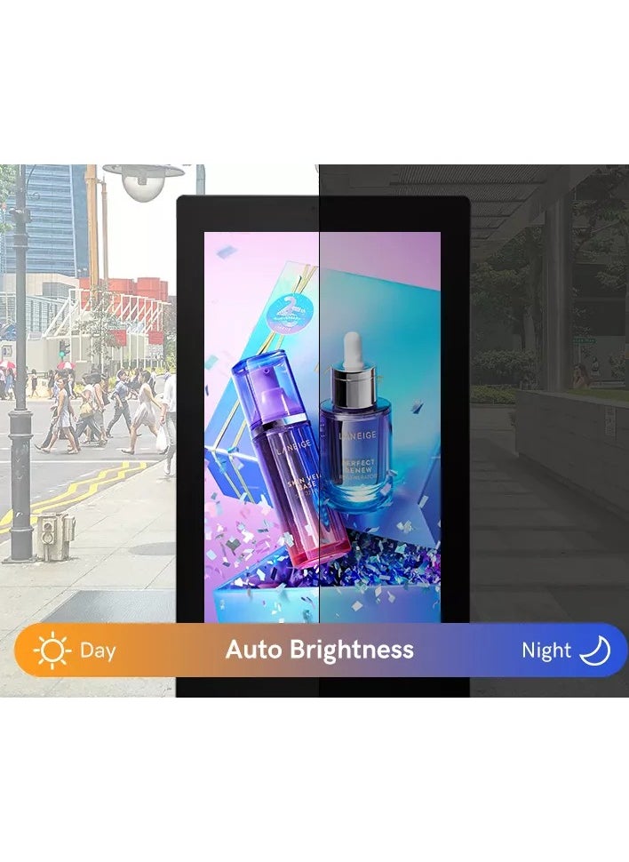 qbit - 55 Inches Kiosk Interactive Outdoor Floor Standing Capacitive Touch 4K UHD, Cloud Control, HDMI/USB Port, LAN/Wifi, Embedded W10 Intel C i7 16Gb 256Gb - Image 1