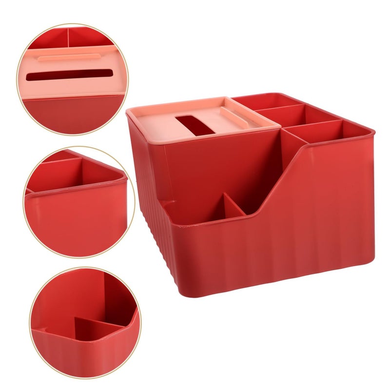 Red Versatile Organizer Desk Paper Towel Dispenser Living Room Office Decor - Image 5