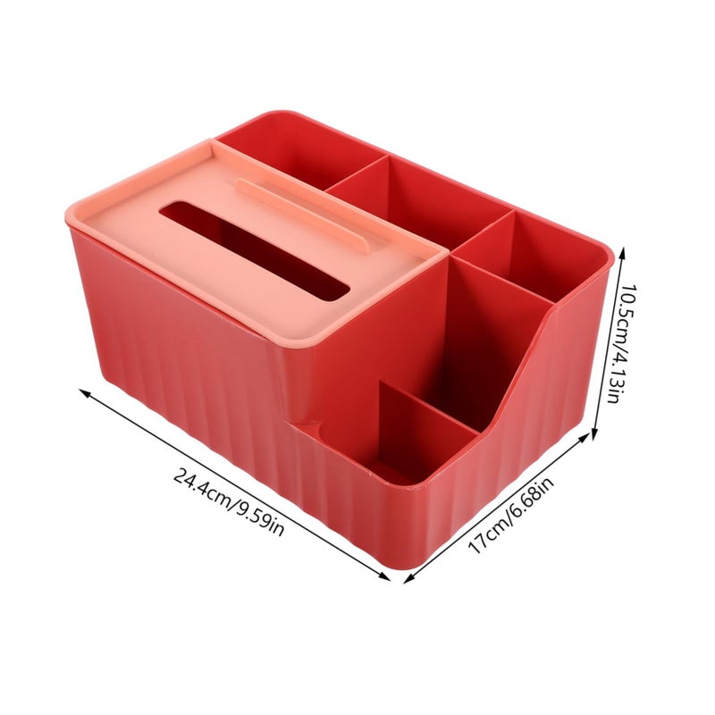 Red Versatile Organizer Desk Paper Towel Dispenser Living Room Office Decor - Image 3