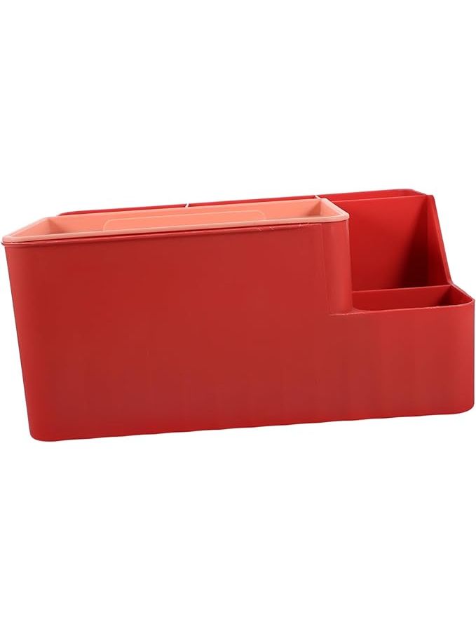 Red Versatile Organizer Desk Paper Towel Dispenser Living Room Office Decor - Image 1
