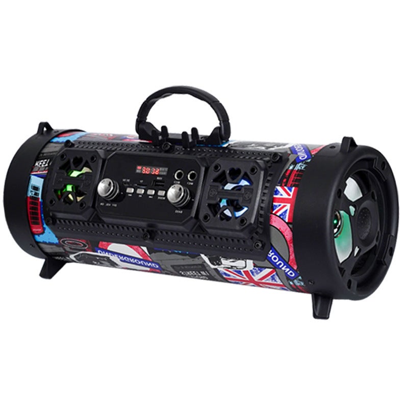 M17 Cylinder Karaoke Mobile Phone Wireless Bluetooth Speaker Card Outdoor Portable Audio Radio Heavy Subwoofer - Image 3